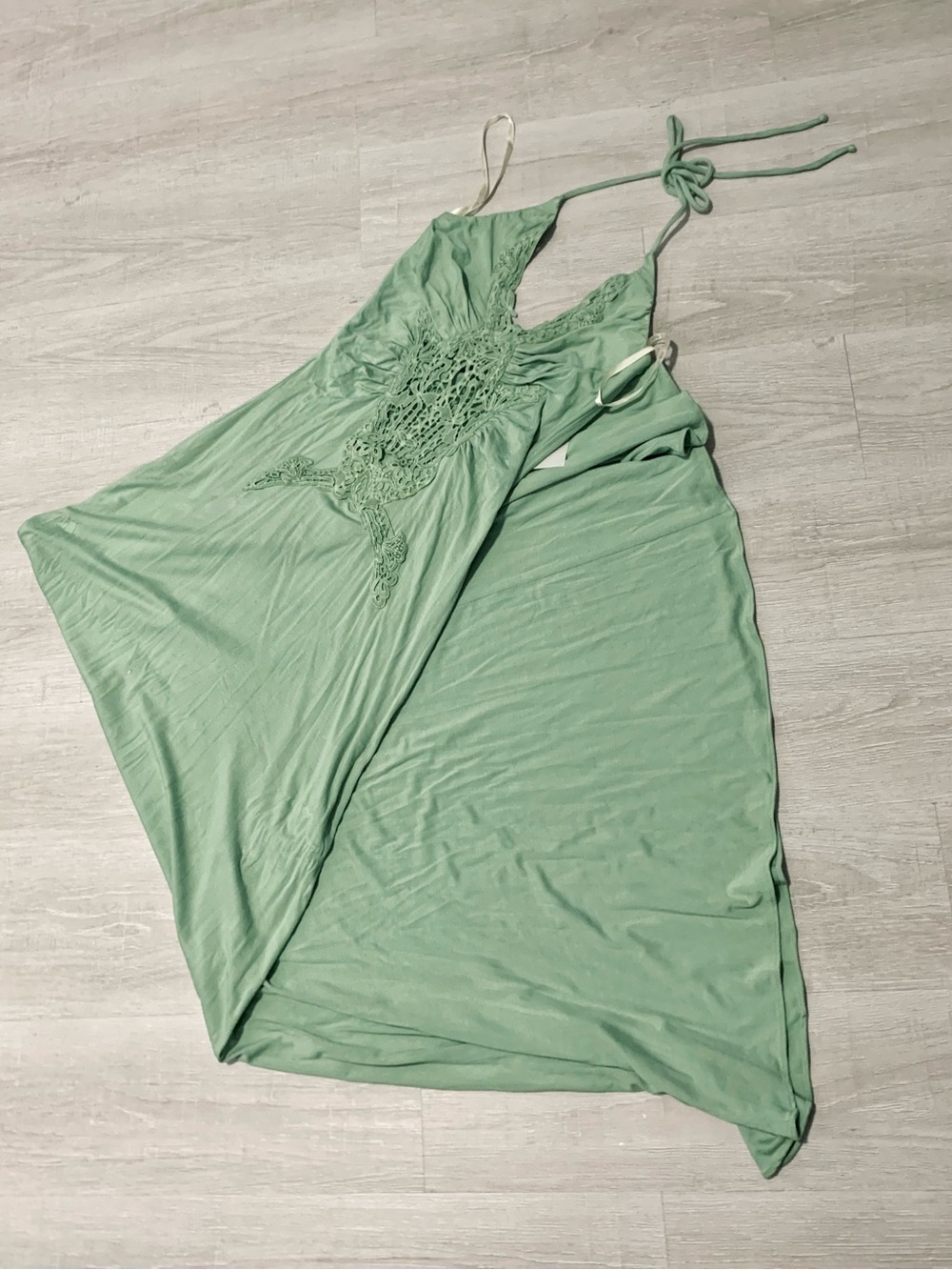 Sky Brand Gozma Crochet Maxi Dress Moss Green/Sage Small NWT - Picture 8 of 14